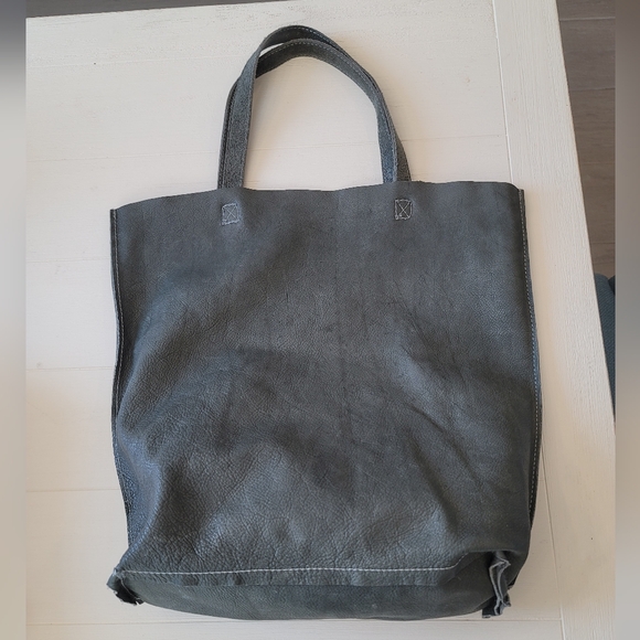 Monserat de Luca Leather Reversible Cava Tote Bag